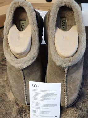 UGG Cozy Suede Shearling Slippers - Taupe
